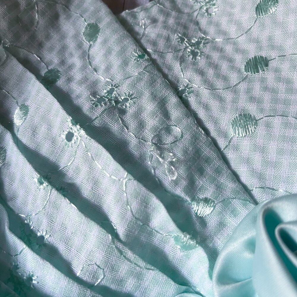 Bonnie Jean mint gingham eyelet dress 6X - Picture 9 of 13